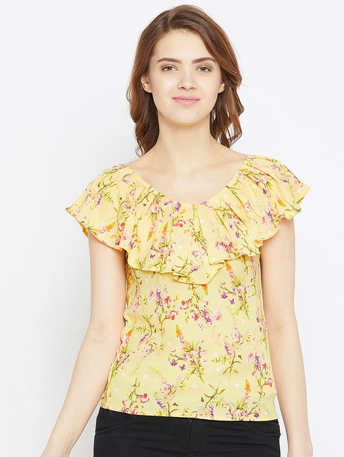 ruffle detail floral top - 16121167 - Very Small Image - 1