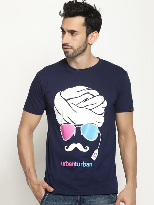 blue front print tshirt - 16121212 - Very Small Image - 1