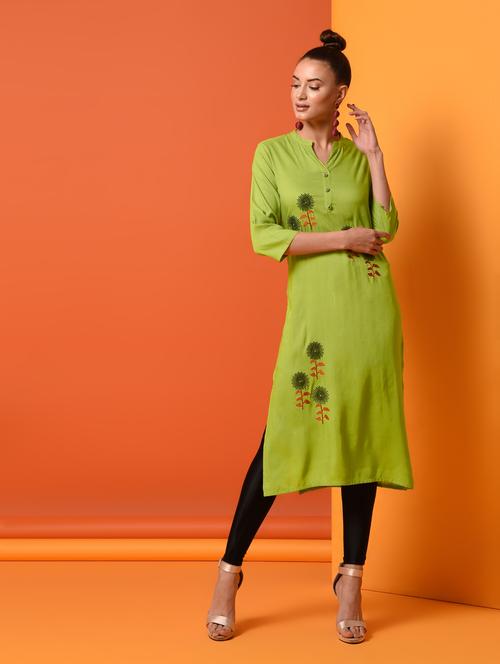 women's straight kurta - 16124497 - Very Small Image - 1
