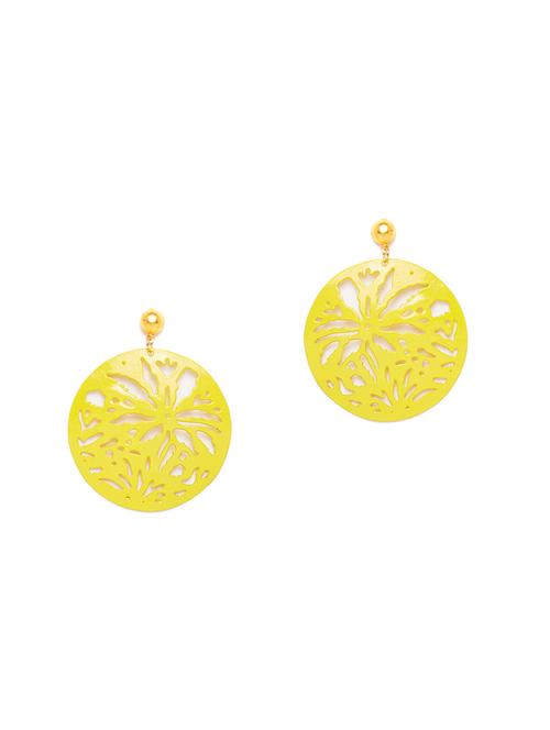 yellow metal drop earring - 16129199 - Very Small Image - 1