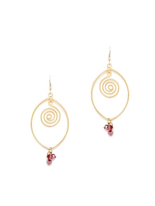 gold metal drop earring - 16129212 - Very Small Image - 1