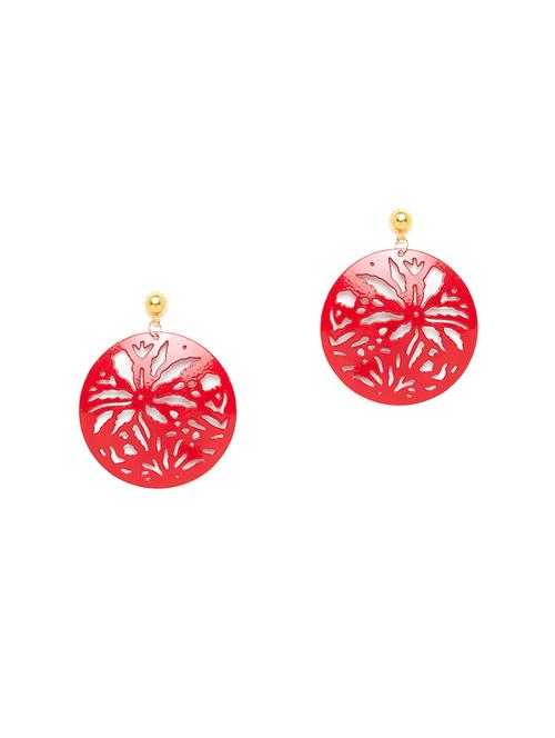 red metal drop earring - 16129213 - Very Small Image - 1