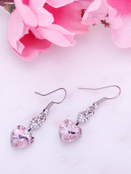 pink crystal drop earring - 16129409 - Very Small Image - 1