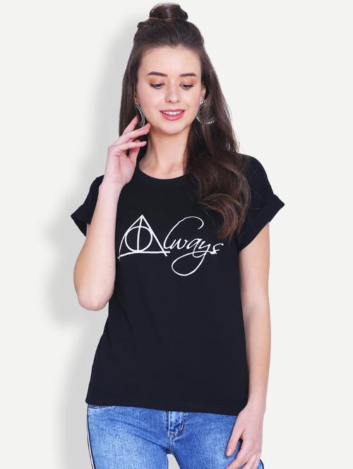 turn up sleeved graphic print tee - 16129712 - Very Small Image - 1