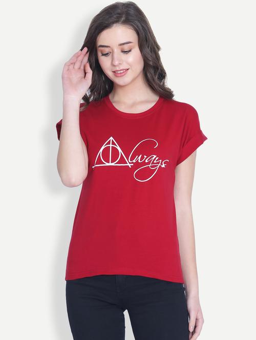 turn up sleeved graphic print tee - 16129716 - Very Small Image - 1
