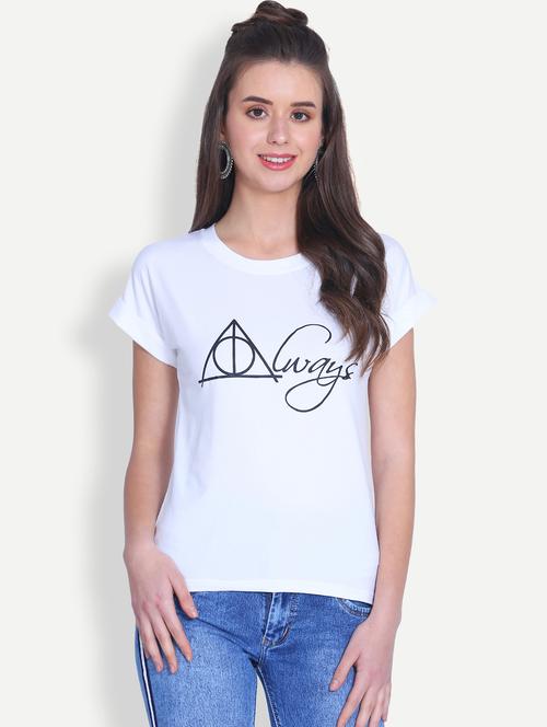 turn up sleeved graphic print tee - 16129717 - Very Small Image - 1