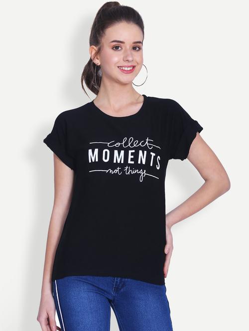 turn up sleeved graphic print tee - 16129743 - Very Small Image - 1