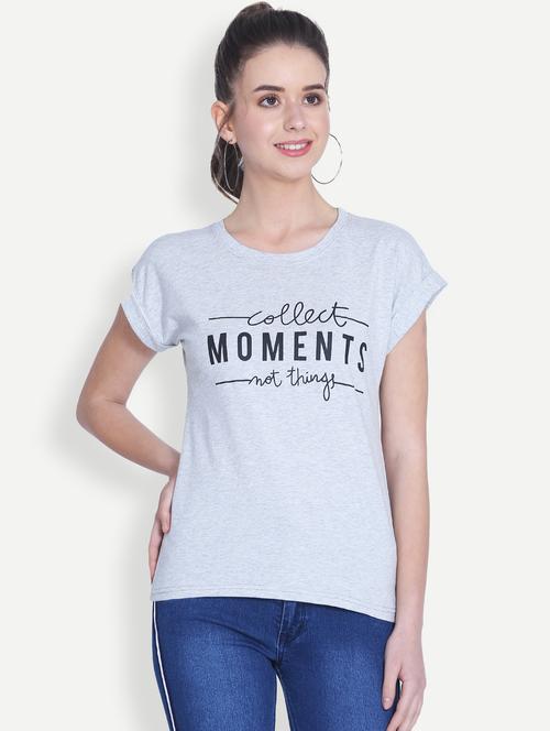 turn up sleeved graphic print tee - 16129745 - Very Small Image - 1