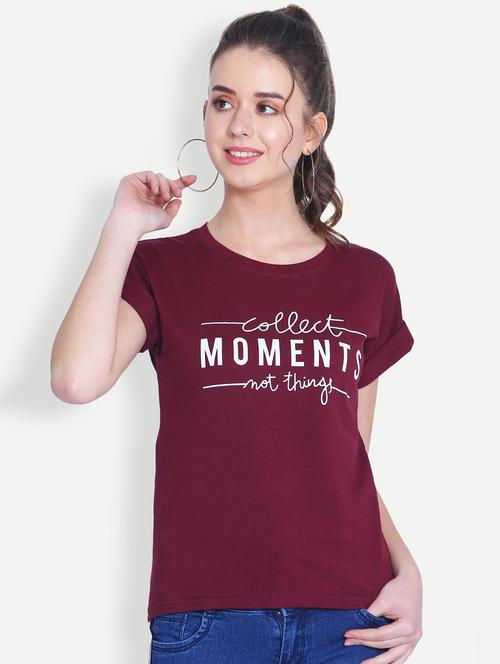 turn up sleeved graphic print tee - 16129746 - Very Small Image - 1