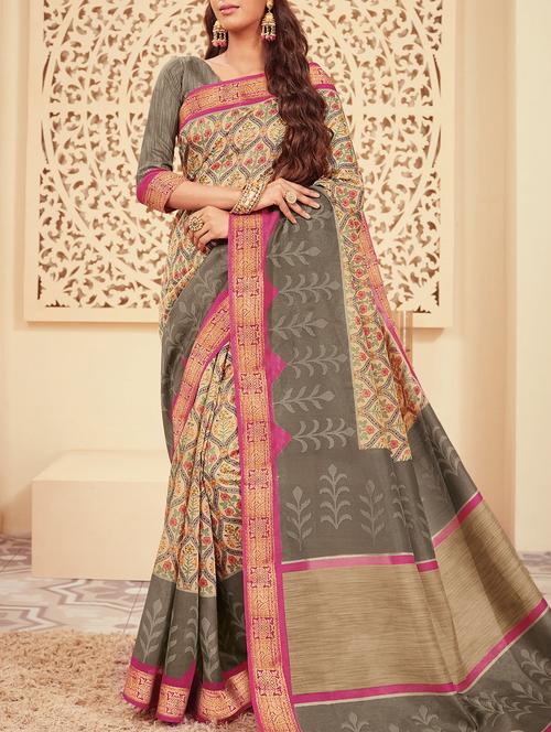 floral printed bhagalpuri saree - 16129922 - Very Small Image - 1