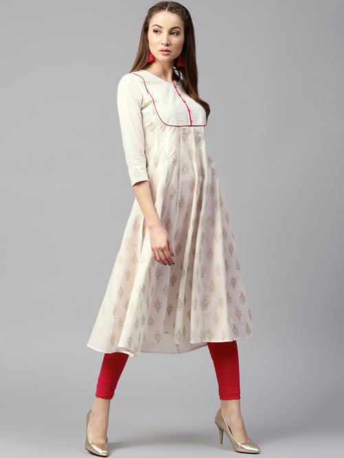 block print anarkali kurta - 16130274 - Very Small Image - 1
