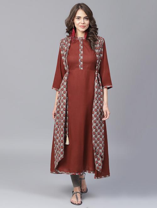 contrast kaanthha a-line kurta - 16130294 - Very Small Image - 1