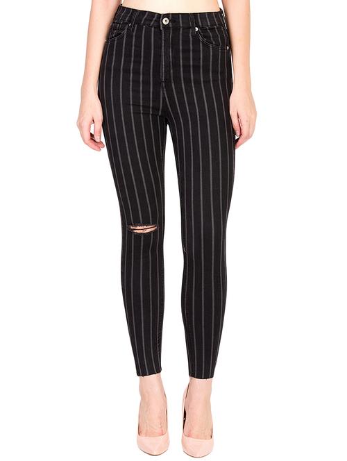 knee slit striped jeans - 16130780 - Very Small Image - 1