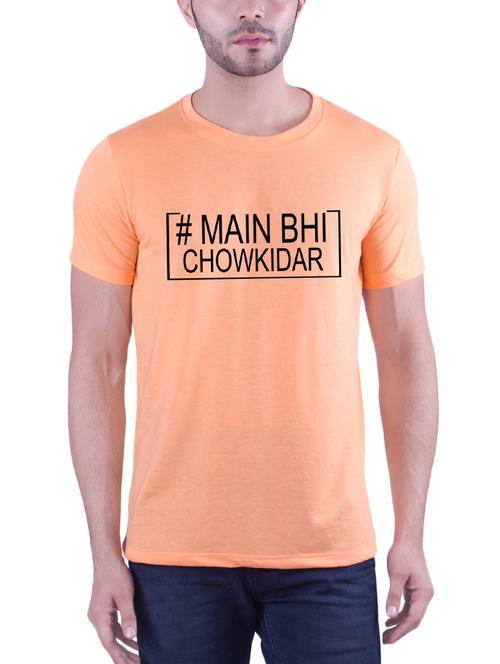 main bhi chowkidar orange color tshirt - 16130837 - Very Small Image - 1