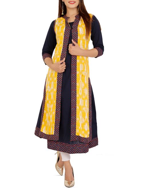 printed layered kurta - 16130872 - Very Small Image - 1