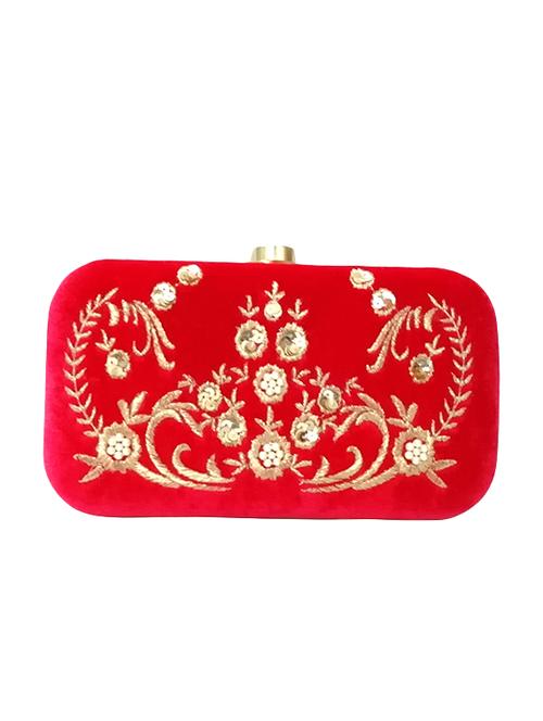red velvet box clutch - 16131230 - Very Small Image - 1