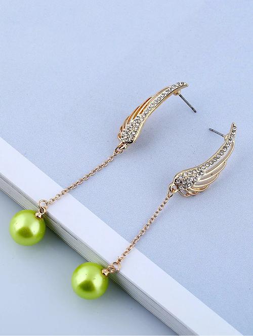 green zinc drop earring - 16131820 - Very Small Image - 1