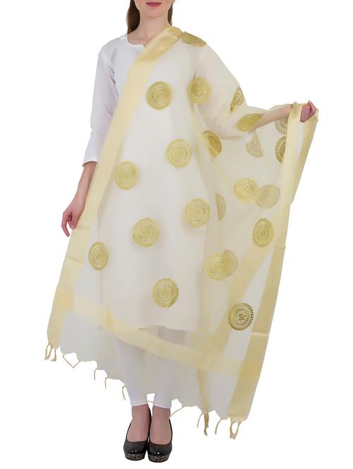 gold tissue dupatta - 16132507 - Very Small Image - 1