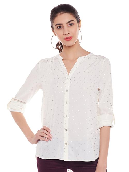 roll up sleeved foil print shirt - 16133585 - Very Small Image - 1