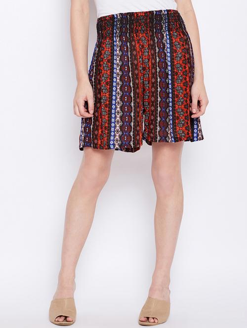 smocked waist boho shorts - 16133592 - Very Small Image - 1