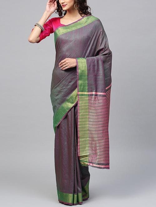 twin shade saree with blouse - 16133598 - Very Small Image - 1