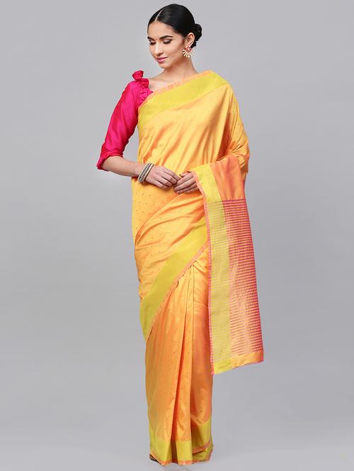 twin shade saree with blouse - 16133599 - Very Small Image - 1