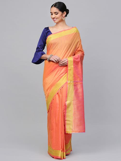 twin shade saree with blouse - 16133601 - Very Small Image - 1