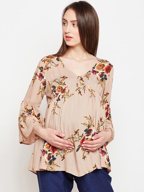gathered maternity wear tunic - 16133696 - Very Small Image - 1