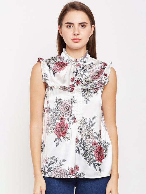 ruffle detail floral top - 16133701 - Very Small Image - 1