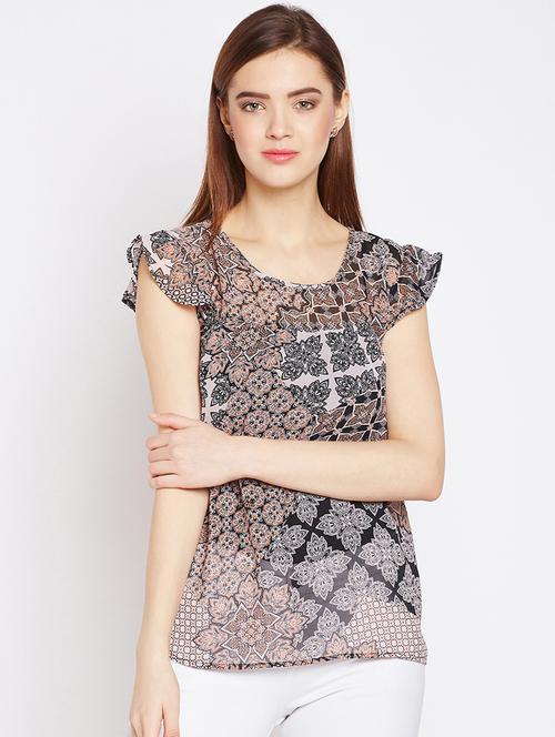 ruffle sleeved boho top - 16133734 - Very Small Image - 1