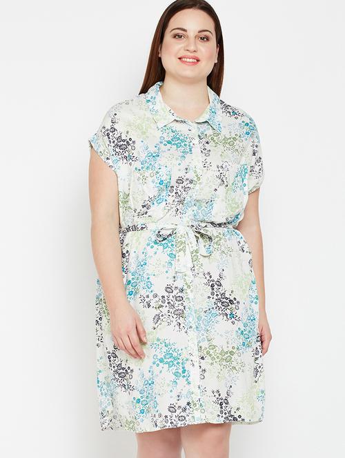 tie up plus shirt dress - 16133773 - Very Small Image - 1