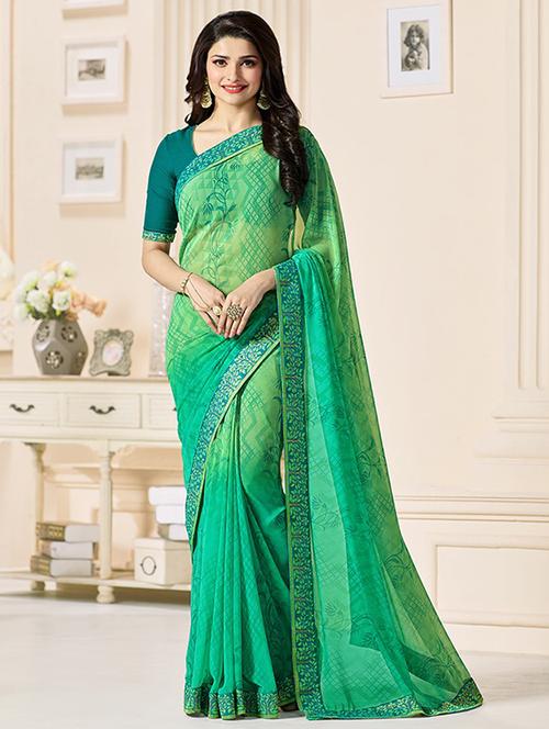 lace border printed saree with blouse - 16134018 - Very Small Image - 1