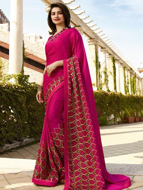 digital floral printed saree with blouse - 16134141 - Very Small Image - 1