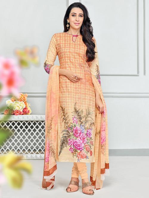 digital printed unstitched churidaar suit - 16134200 - Very Small Image - 1