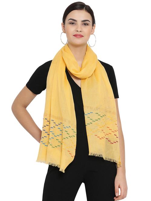 yellow cotton stole - 16134379 - Very Small Image - 1