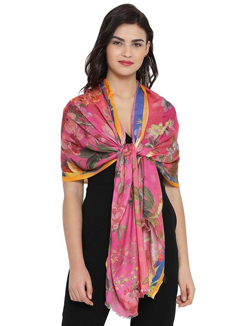pink modal silk stole - 16134418 - Very Small Image - 1