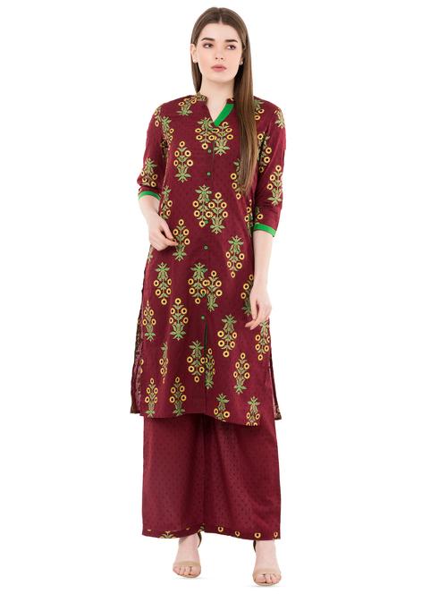 printed dobby straight kurta - 16134565 - Very Small Image - 1