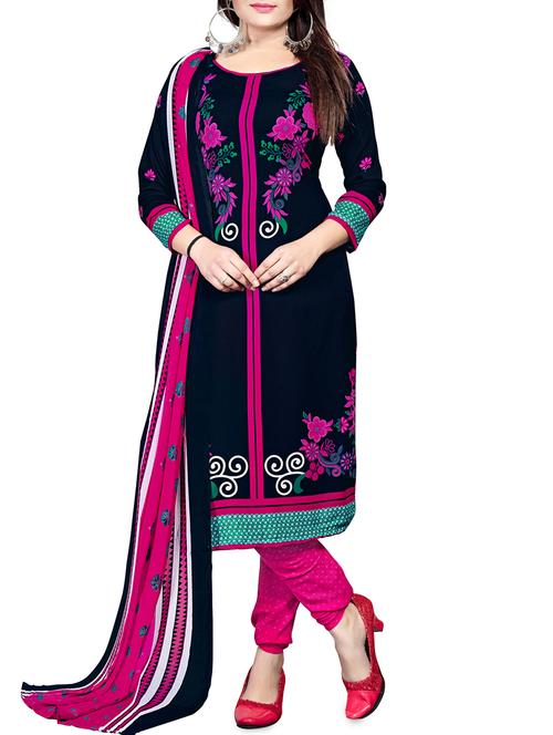 printed churidaar unstitched suit - 16134727 - Very Small Image - 1