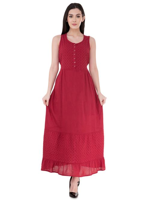 tie knot schiffli maxi dress - 16134984 - Very Small Image - 1