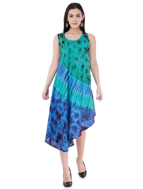 tied and dyed asymmetric dress - 16134987 - Very Small Image - 1