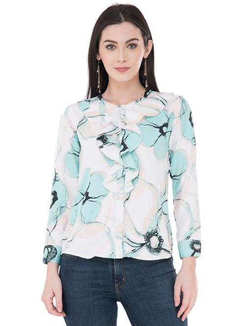 floral ruffle detail top - 16134992 - Very Small Image - 1