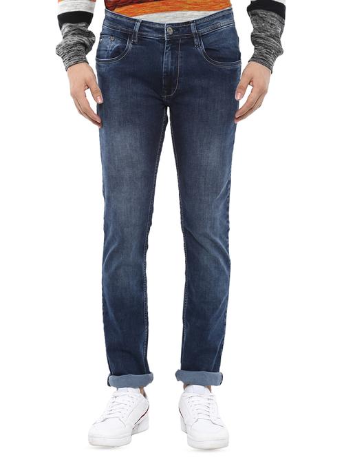 dark blue light washed denim jeans - 16135150 - Very Small Image - 1