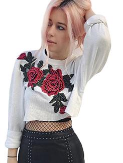 crew neck floral crop top - 16135270 - Very Small Image - 1