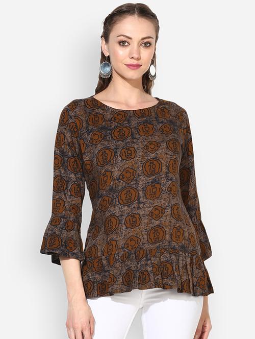bell sleeved peplum top - 16135799 - Very Small Image - 1