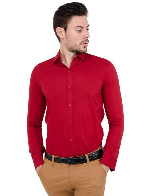 red solid formal shirt - 16136050 - Very Small Image - 1