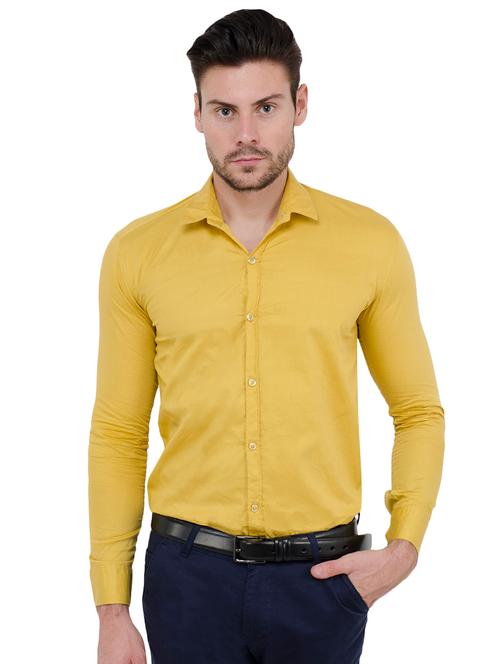 yellow solid casual shirt - 16136060 - Very Small Image - 1