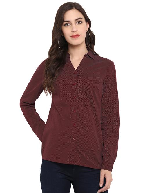 long sleeved pin dots shirt - 16136112 - Very Small Image - 1