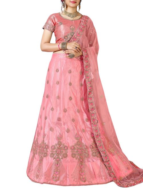 embroidered a-line lehenga - 16136514 - Very Small Image - 1