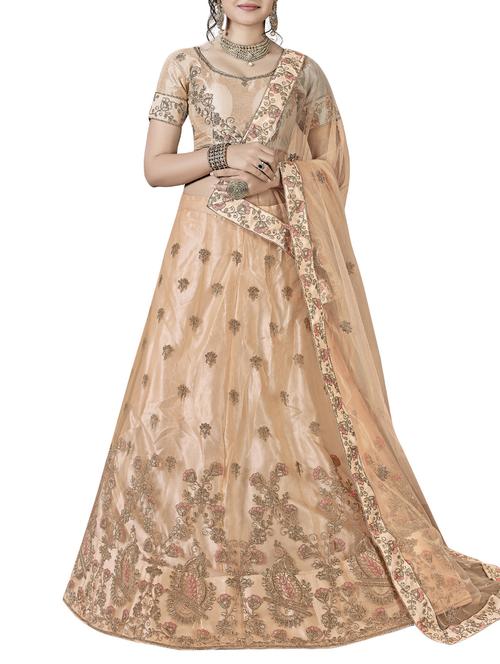 embroidered a-line lehenga - 16136520 - Very Small Image - 1