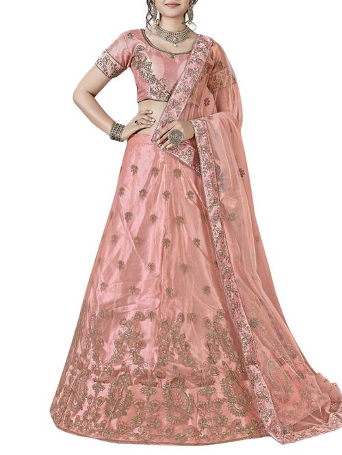 embroidered a-line lehenga - 16136522 - Very Small Image - 1